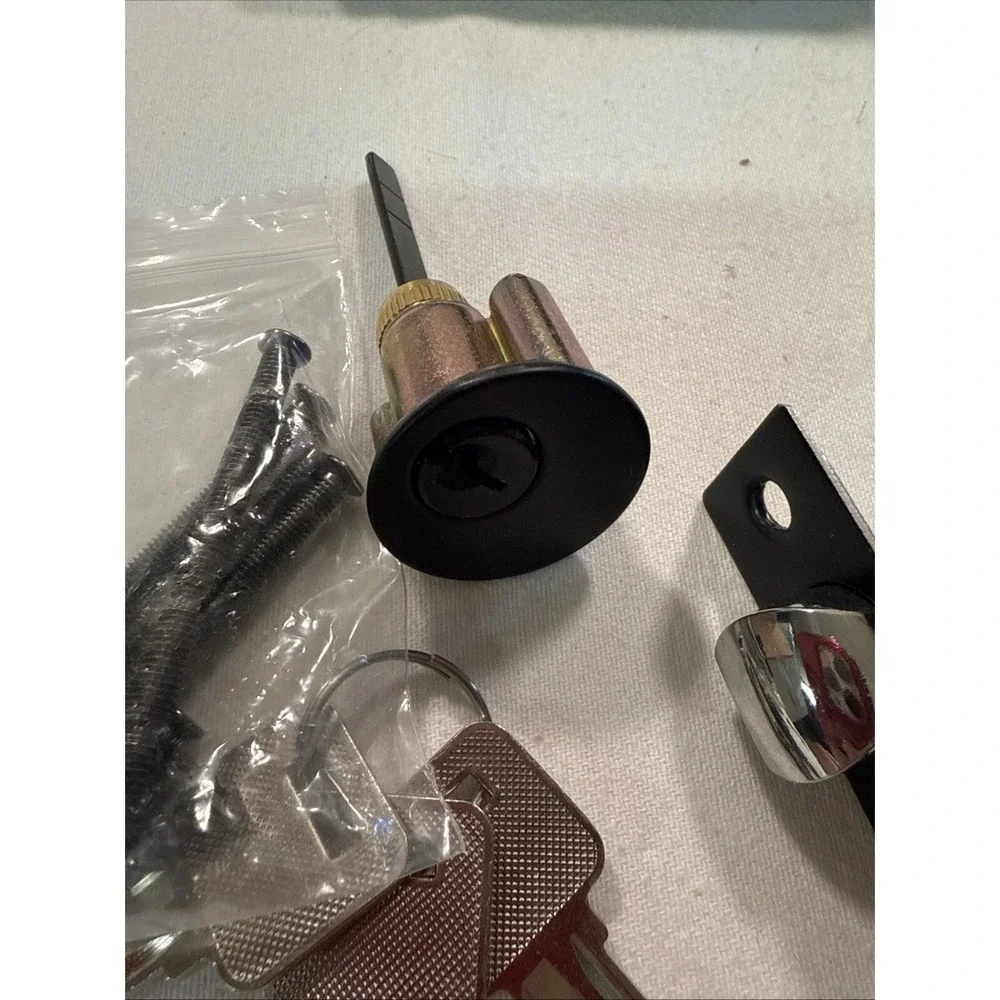 Azdele Matte‎ Black Front Door Handle Set with Reversible Lever Exterior Door